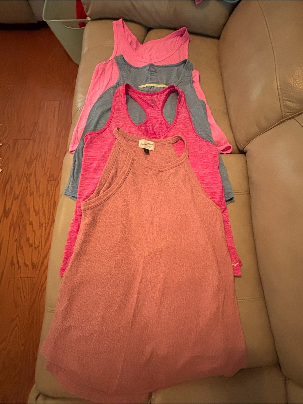 Variety Women's Tank Tops Set - Mixed Pink Shades & Blue.